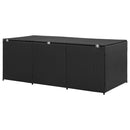 Garden Storage Box Poly Rattan 180x90x75 cm Black