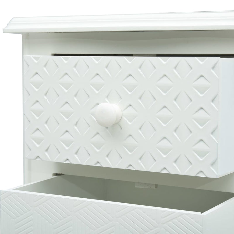 Bedside Cabinet White 43x32x65 cm MDF