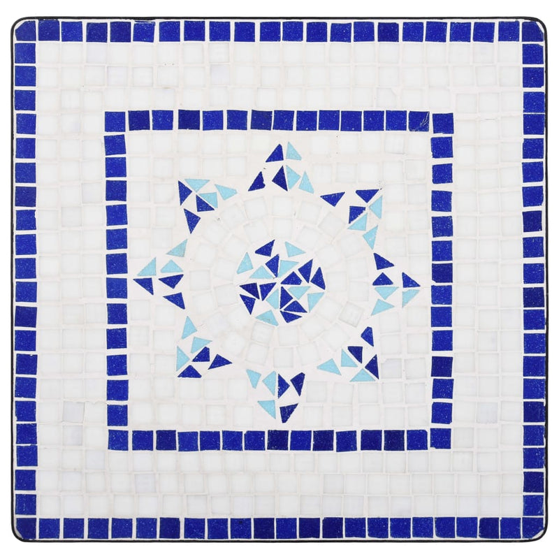 Mosaic Bistro Table Blue and White 60 cm Ceramic