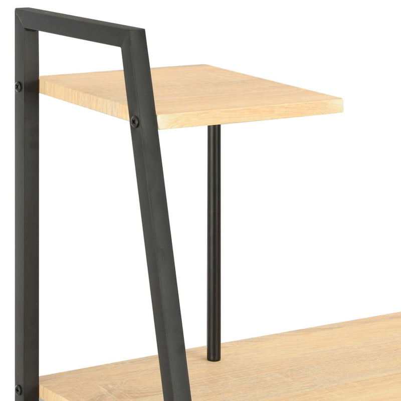 Desk with Shelving Unit Black and Oak 102x50x117 cm