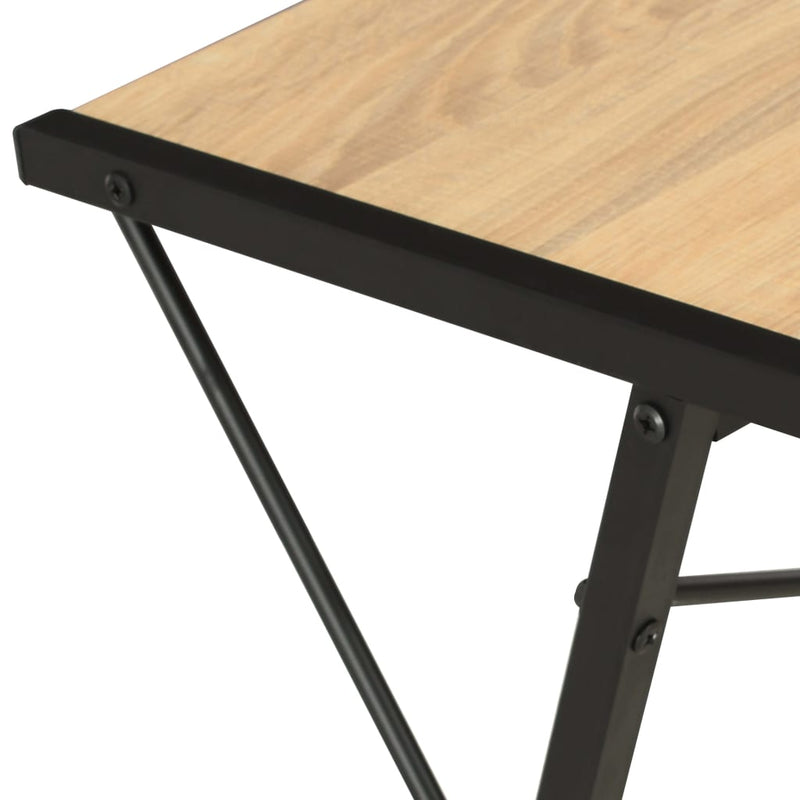 Desk with Shelf Black and Oak 116x50x93 cm