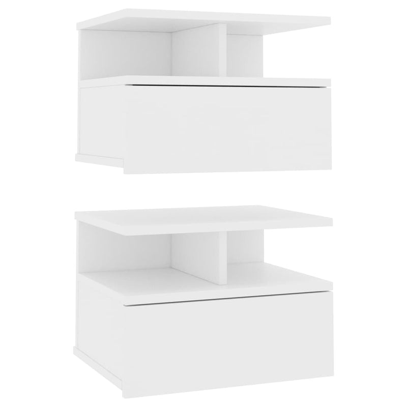 Floating Nightstands 2 pcs White 40x31x27 cm