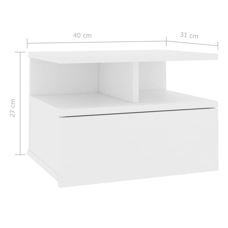 Floating Nightstands 2 pcs White 40x31x27 cm
