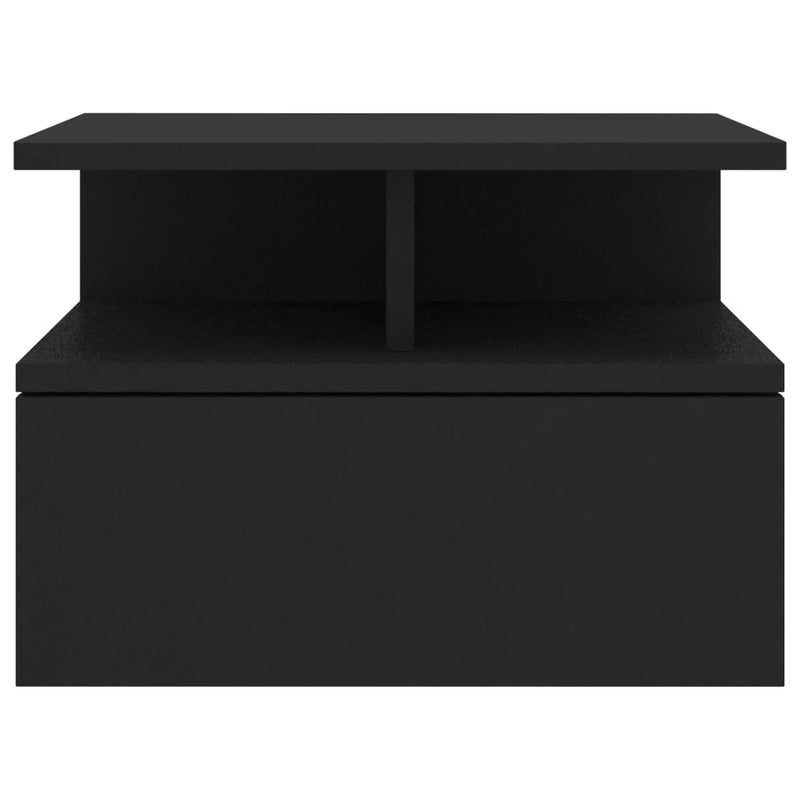 Floating Nightstand Black 40x31x27 cm