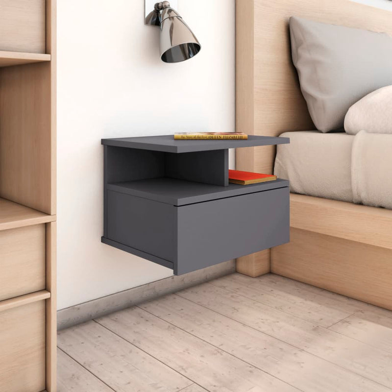 Floating Nightstands 2 pcs Grey 40x31x27 cm