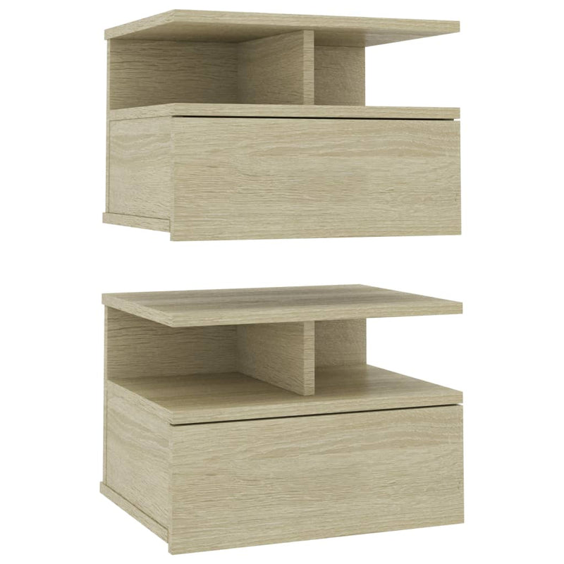 Floating Nightstands 2 pcs Sonoma Oak 40x31x27 cm