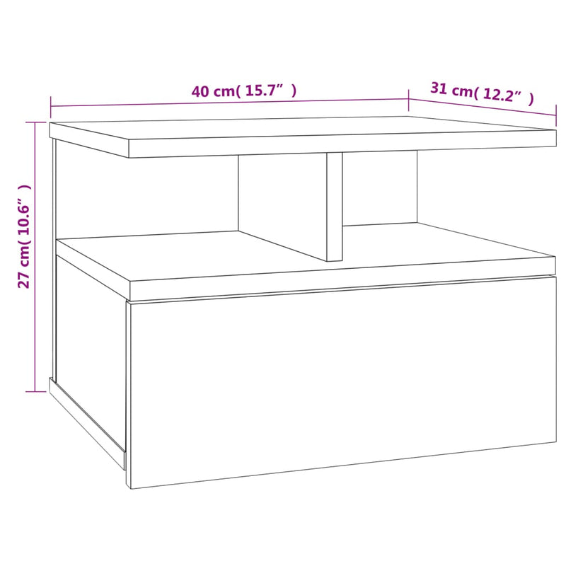 Floating Nightstands 2 pcs Sonoma Oak 40x31x27 cm