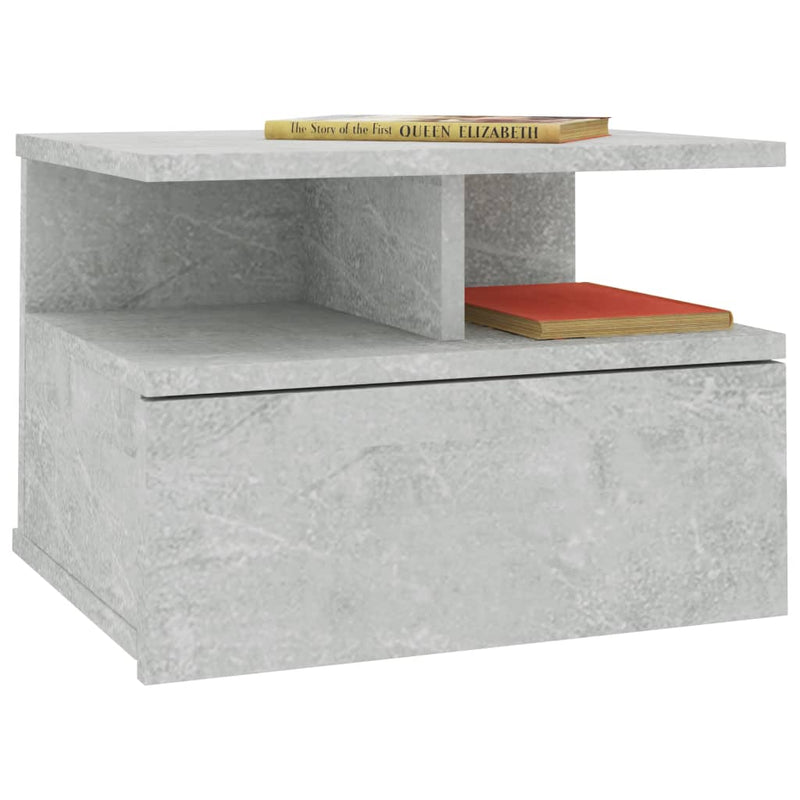 Floating Nightstand Concrete Grey 40x31x27 cm