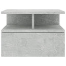 Floating Nightstand Concrete Grey 40x31x27 cm
