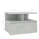 Floating Nightstand Concrete Grey 40x31x27 cm