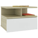 Floating Nightstands 2 pcs White and Sonoma Oak 40x31x27 cm
