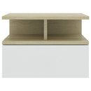 Floating Nightstands 2 pcs White and Sonoma Oak 40x31x27 cm