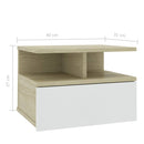 Floating Nightstands 2 pcs White and Sonoma Oak 40x31x27 cm