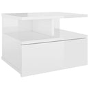 Floating Nightstand High Gloss White 40x31x27 cm