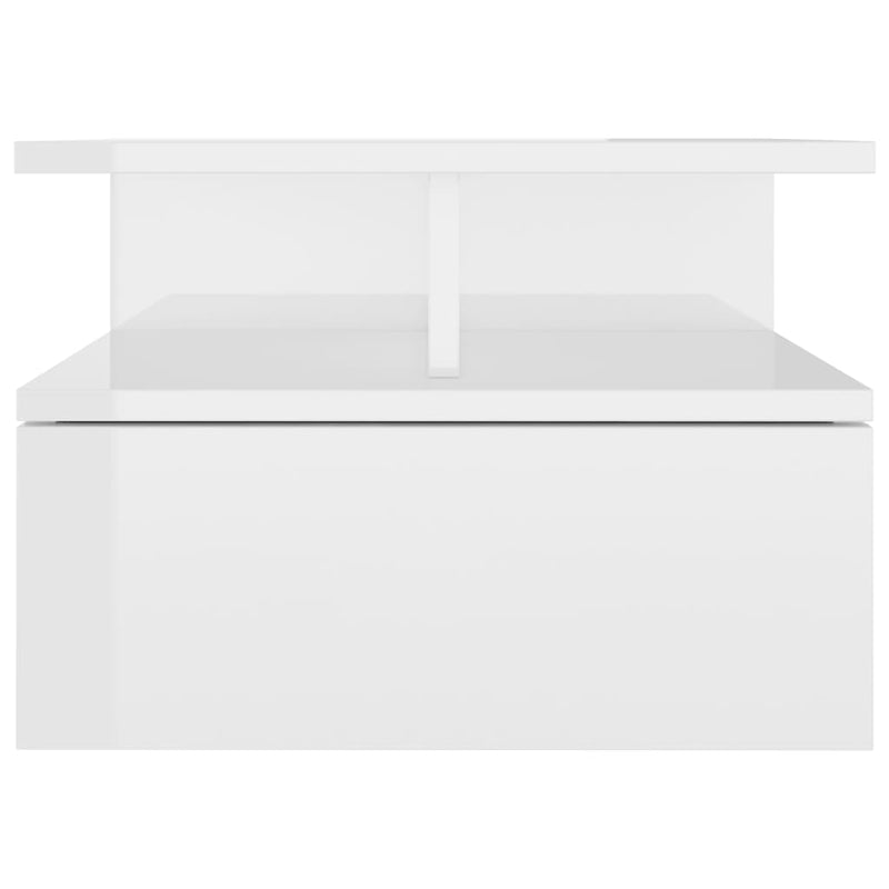 Floating Nightstands 2 pcs High Gloss White 40x31x27 cm