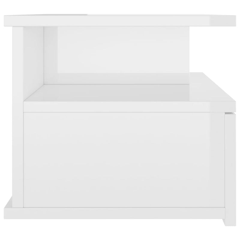 Floating Nightstands 2 pcs High Gloss White 40x31x27 cm