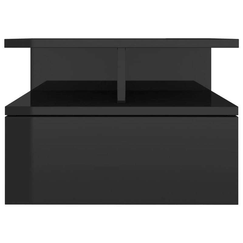 Floating Nightstands 2 pcs High Gloss Black 40x31x27 cm