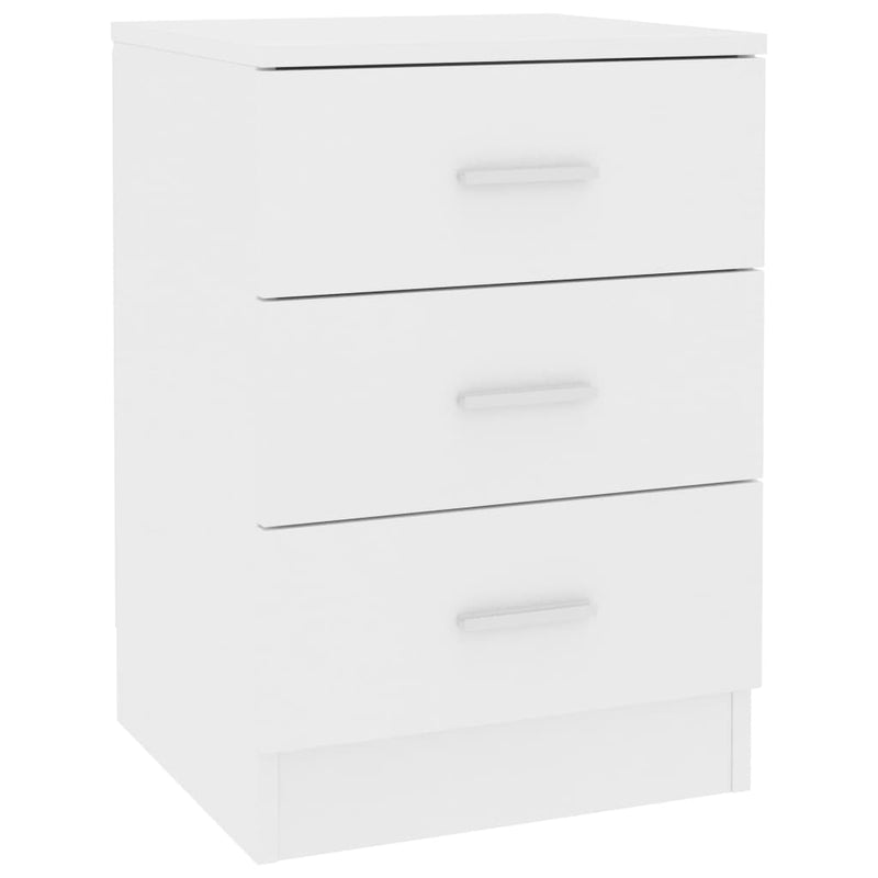 Bedside Cabinet White 38x35x56 cm
