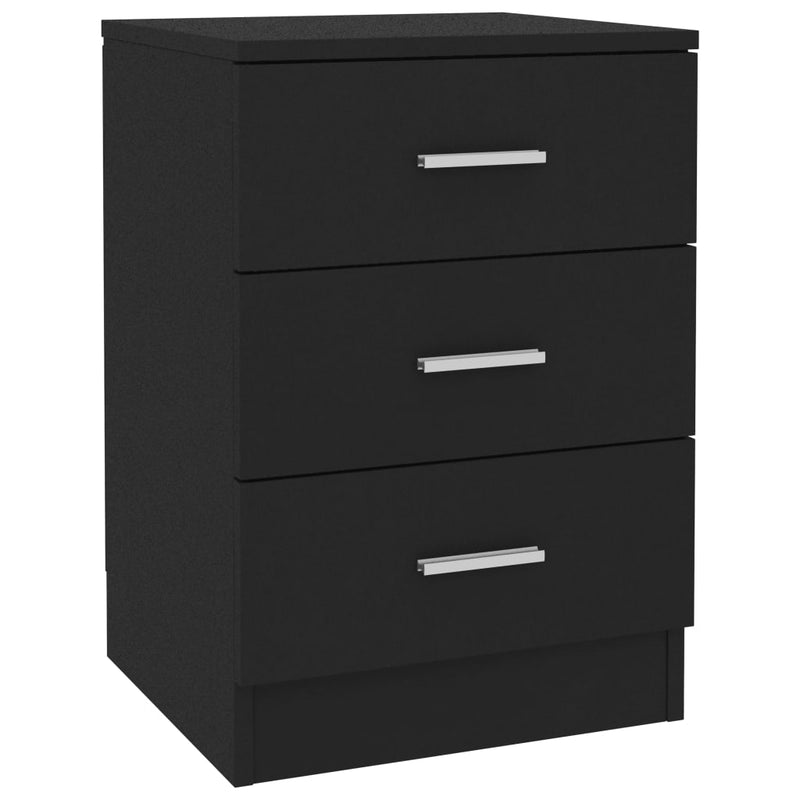 Bedside Cabinet Black 38x35x56 cm