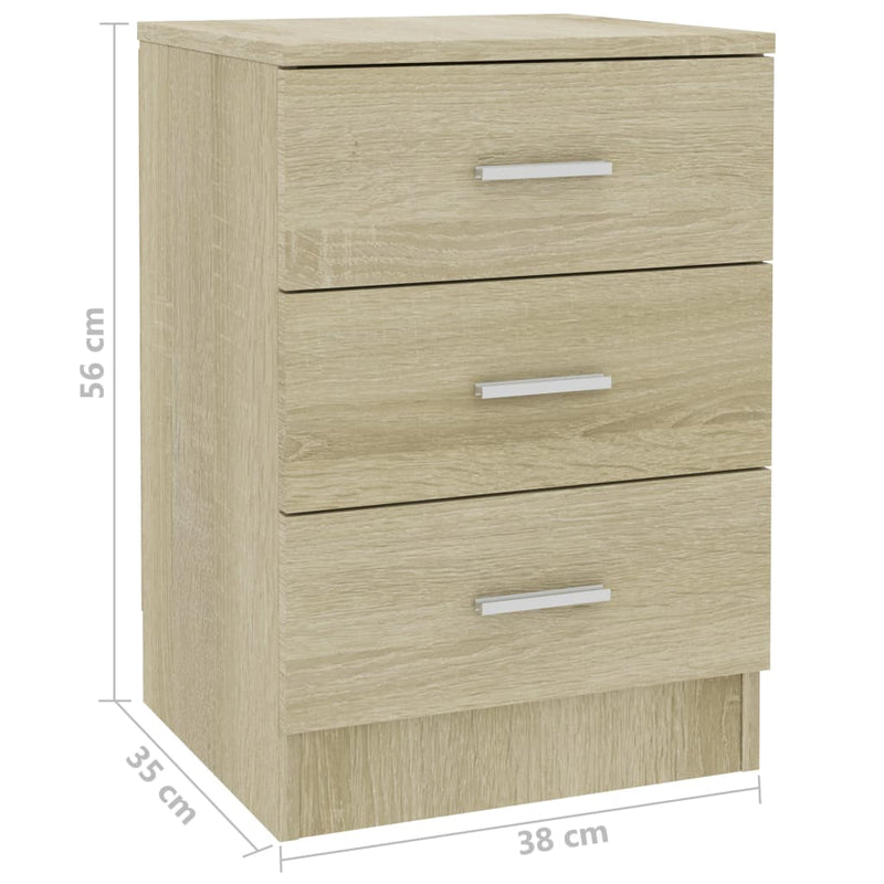 Bedside Cabinet Sonoma Oak 38x35x56 cm