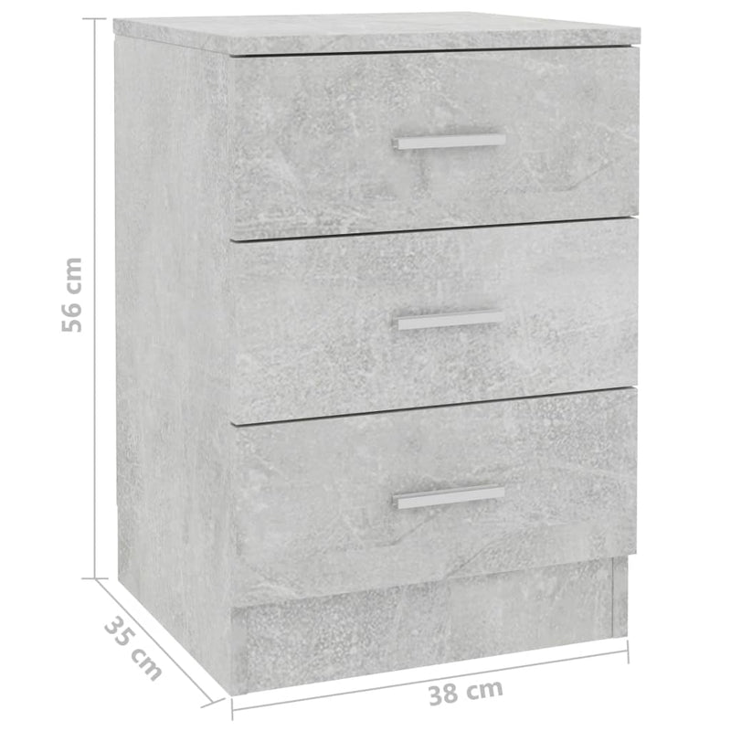 Bedside Cabinet Concrete Grey 38x35x56 cm.