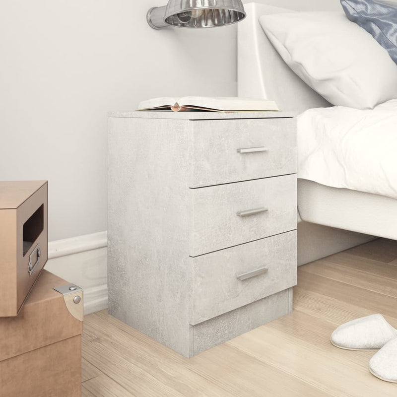Bedside Cabinet Concrete Grey 38x35x56 cm