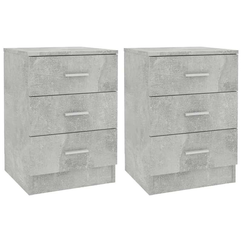 Bedside Cabinets 2 pcs Concrete Grey 38x35x56 cm