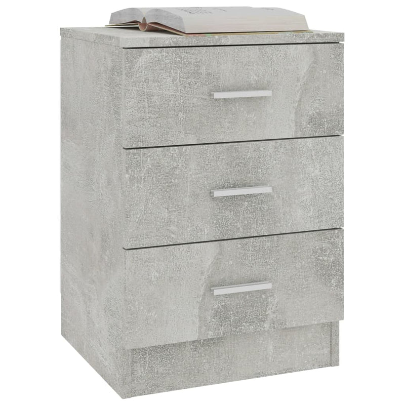 Bedside Cabinets 2 pcs Concrete Grey 38x35x56 cm