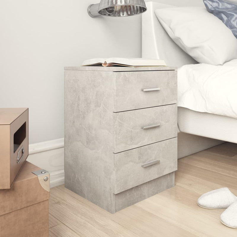 Bedside Cabinets 2 pcs Concrete Grey 38x35x56 cm