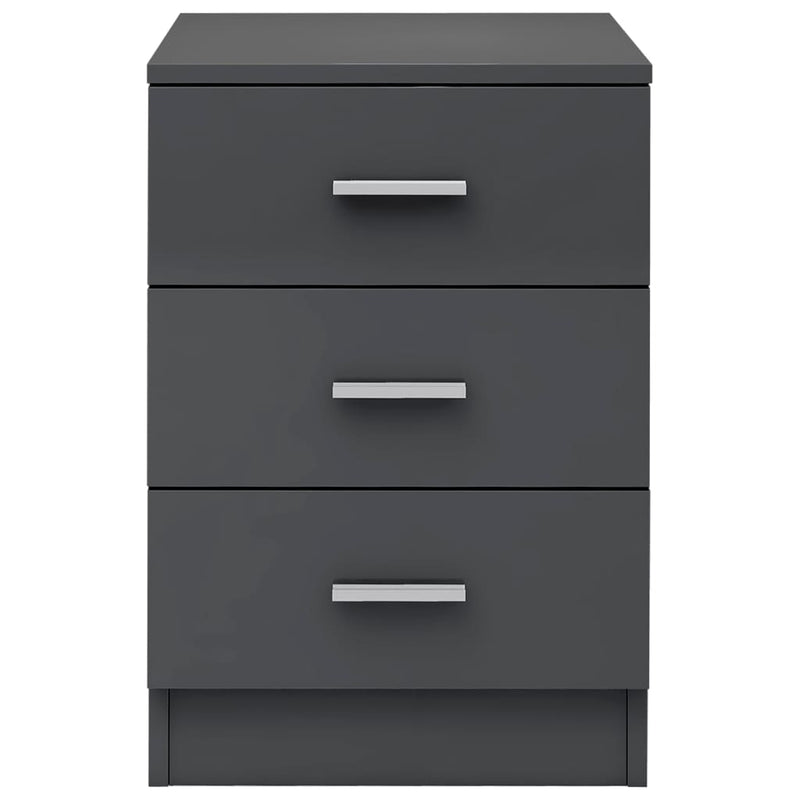 Bedside Cabinet High Gloss Grey 38x35x56 cm