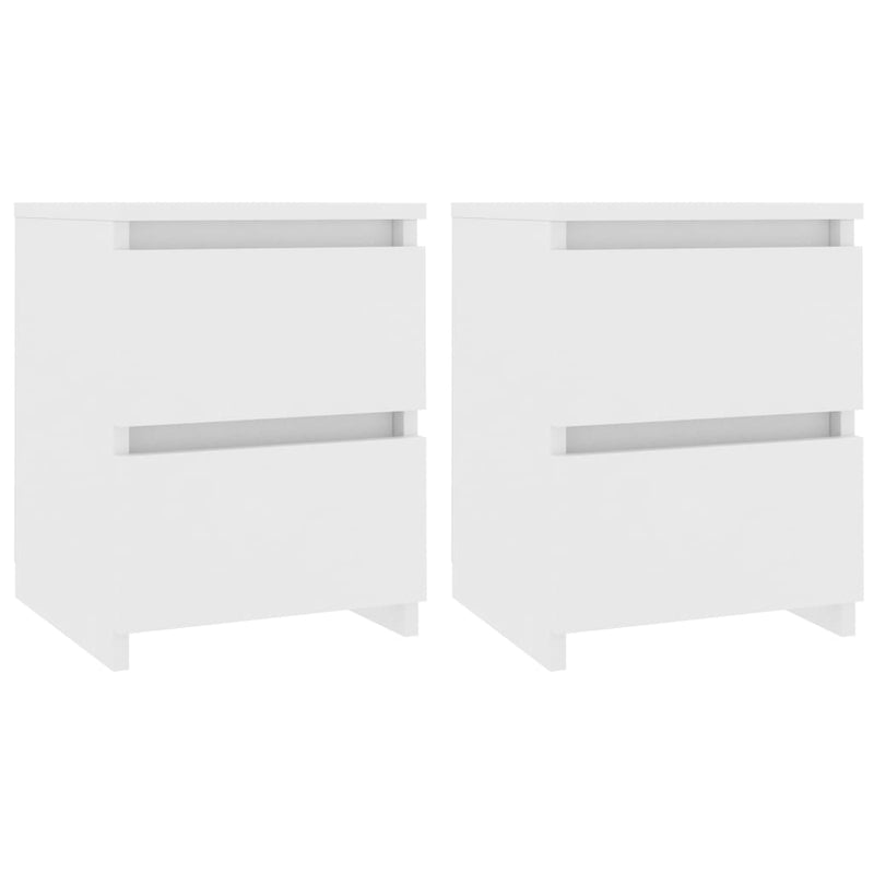 Bedside Cabinets 2 pcs White 30x30x40 cm