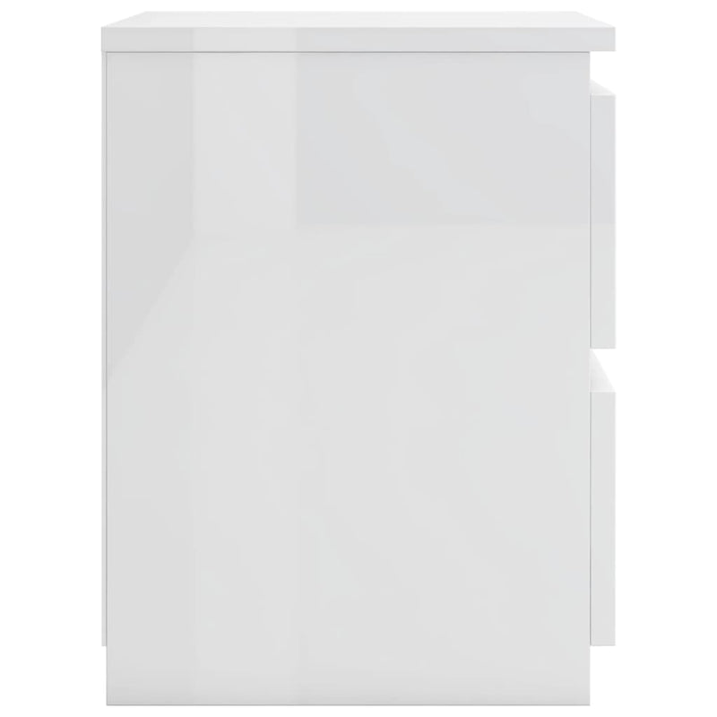 Bedside Cabinets 2 pcs High Gloss White 30x30x40 cm
