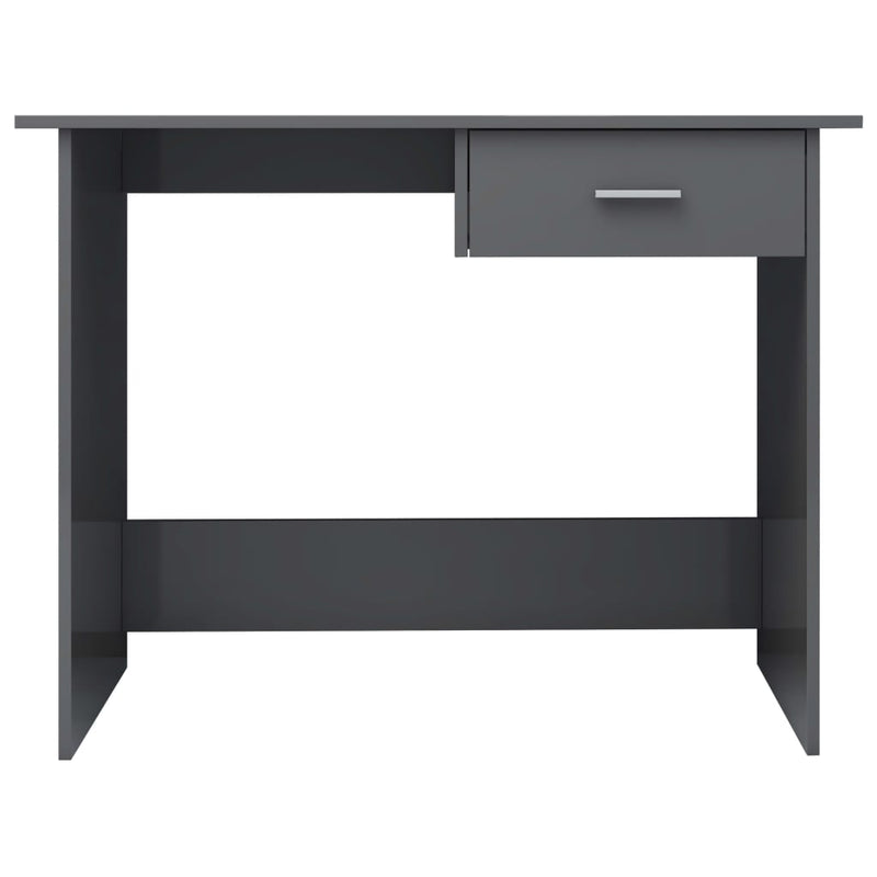 Desk High Gloss Grey 100x50x76 cm Chipboard