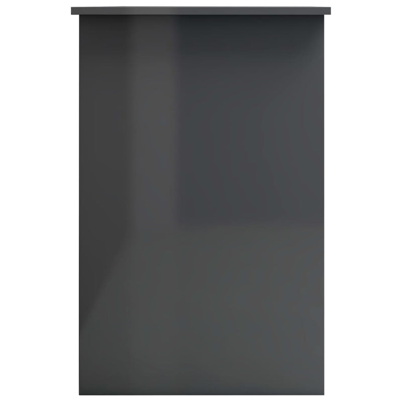 Desk High Gloss Grey 100x50x76 cm Chipboard
