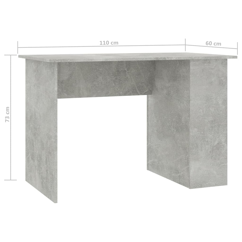 Desk Concrete Grey 110x60x73 cm Chipboard