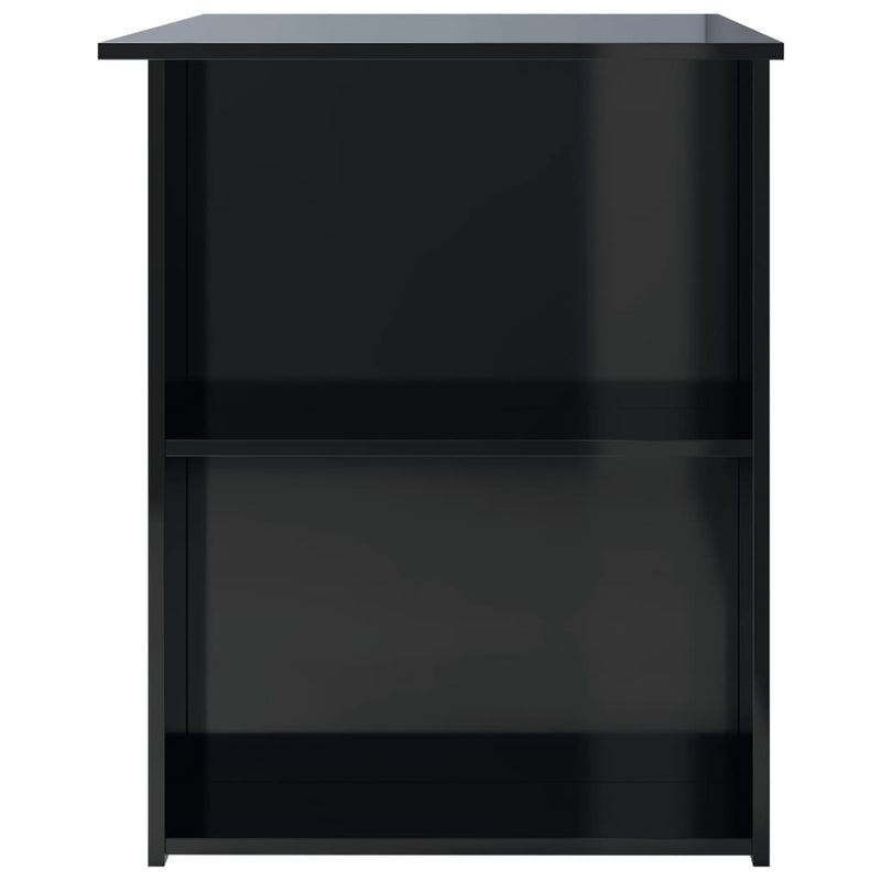 Desk High Gloss Black 110x60x73 cm Chipboard
