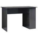 Desk High Gloss Grey 110x60x73 cm Chipboard