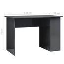 Desk High Gloss Grey 110x60x73 cm Chipboard