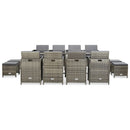 13 Piece Outdoor Dining Set with Cushions Poly Rattan Grey