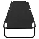 Folding Sun Lounger Black Steel