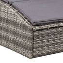 Sunbed with Cushion Poly Rattan Grey