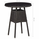 Garden Chairs 2 pcs with Tea Table Poly Rattan Black