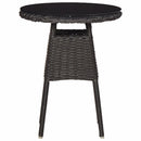 Garden Chairs 2 pcs with Tea Table Poly Rattan Black