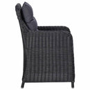 Garden Chairs 2 pcs with Tea Table Poly Rattan Black