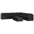 9 Piece Garden Lounge Set with Cushions Poly Rattan Black