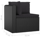 9 Piece Garden Lounge Set with Cushions Poly Rattan Black