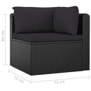 7 Piece Garden Lounge Set with Cushions Poly Rattan Black