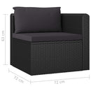 2 Piece Garden Sofa Set with Cushions Poly Rattan Black