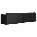 4 Piece Garden Sofa Set with Cushions Poly Rattan Black