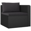 4 Piece Garden Sofa Set with Cushions Poly Rattan Black